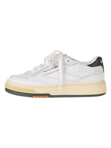 Leder-Sneakers "Club C Vintage" in Weiß/ Khaki