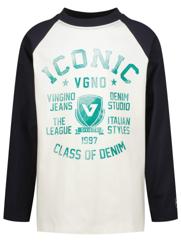 Vingino Longsleeve wit/donkerblauw