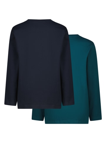 Vingino 2-delige set: longsleeves donkerblauw/turquoise