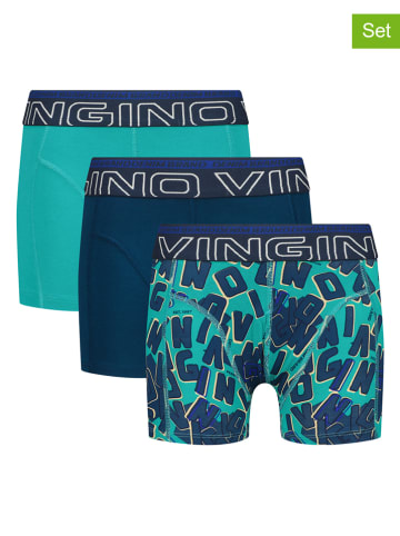 Vingino 3er-Set: Boxershorts in Blau/ Türkis