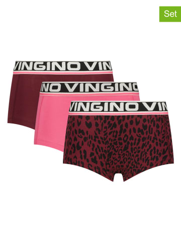 Vingino 3-delige set: boxershorts rood/roze