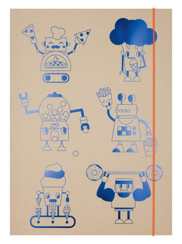 folia PAPER Teczka "Hungry Robots" w kolorze beżowym