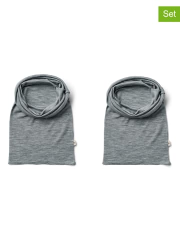 2er-Set: Woll-Loop-Schals ''Arta'' in Grau