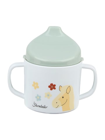 Trinklernbecher "Pferd Sunny" in Grün/ Weiß - (H)12 x Ø 8 cm