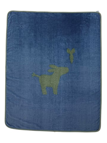 Babydecke "Emmis Garden" in Blau - (L)100 x (B)75 cm