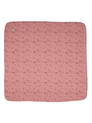 Musselin-Decke "Emmis Garden" in Rosa - (L)120 x (B)120 cm