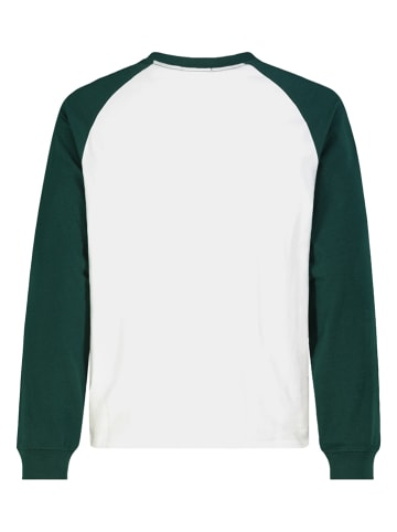Eight2Nine Longsleeve in Weiß/ Dunkelgrün