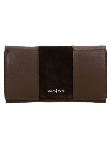 Wojas Skórzany portfel w kolorze brązowo-jasnobrązowym - 15 x 9 x 3 cm