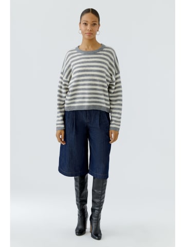 Pullover in Grau/ Weiß