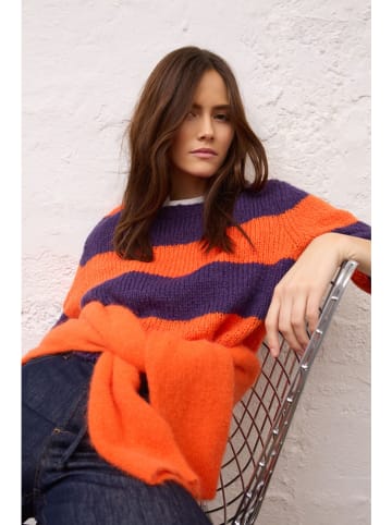 Oui Pullover in Lila/ Orange