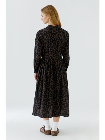 Oui Jurk bruin/zwart