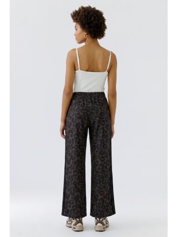 Oui Hose in Braun/ Schwarz