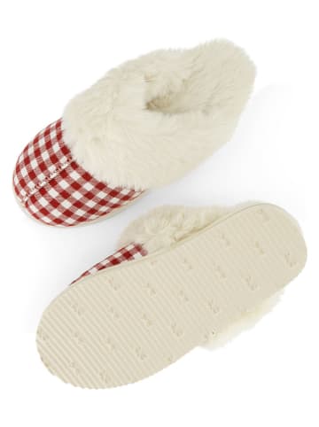 Hunkemöller Kapcie "Reya Check" w kolorze kremowym