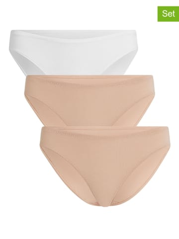 Hunkemöller Figi (3 pary) "Kira Rio" w kolorze beżowo-białym