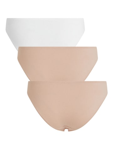 Hunkemöller Figi (3 pary) "Kira Rio" w kolorze beżowo-białym