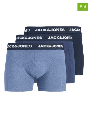 Jack & Jones 3er-Set: Boxershorts in Hellblau/ Blau/ Dunkelblau