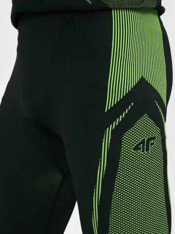 4F Legginsy termiczne w kolorze czarno-zielonym