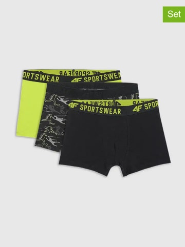 4F 3er-Set: Boxershorts in Schwarz/ Neongrün