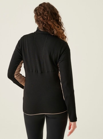 Fleecejacke "Ralina" in Schwarz/ Beige
