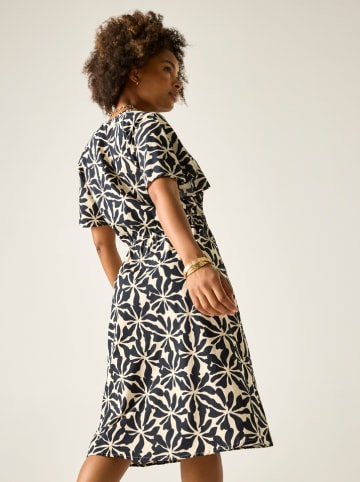 Jurk "Elona" crème/zwart