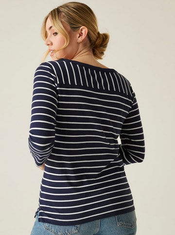 Longsleeve "Baylette II" in Dunkelblau/ Weiß