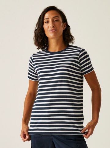 Shirt "Bayletta" wit/donkerblauw