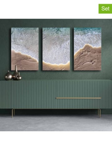 Wallity 3-delige set: kunstdrukken op canvas - (B)45 x (H)70 cm