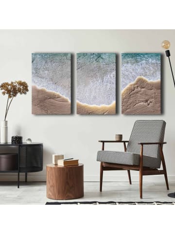 Wallity 3-delige set: kunstdrukken op canvas - (B)45 x (H)70 cm