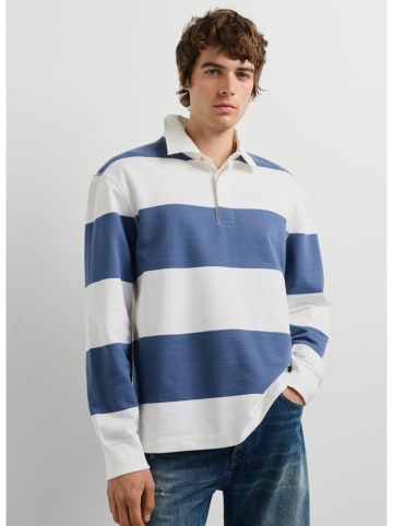 Poloshirt in Weiß/ Dunkelblau