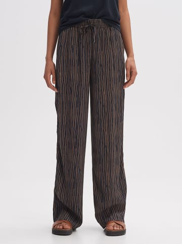 OPUS Broek donkerblauw/lichtbruin