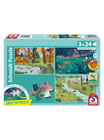 3x 24tlg. Puzzle "Wald & Wiesentiere" - ab 3 Jahren