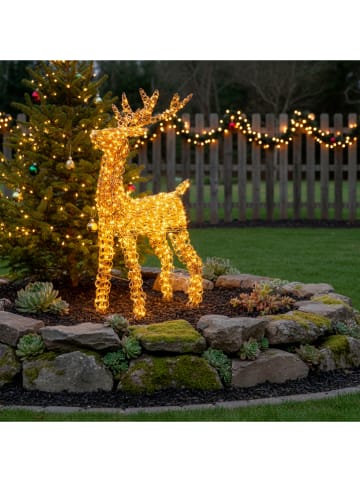 LED-Dekoleuchte "Rentier" in Roségold - (H)96 cm