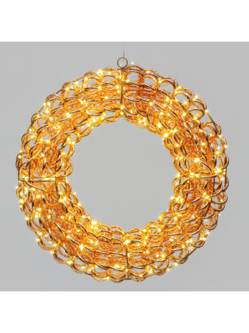 Wieniec dekoracyjny LED w kolorze różowozłotym - Ø 40 cm