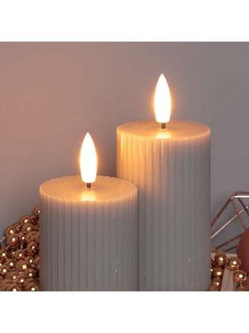 Lotti 2er-Set: LED-Kerzen in Taupe