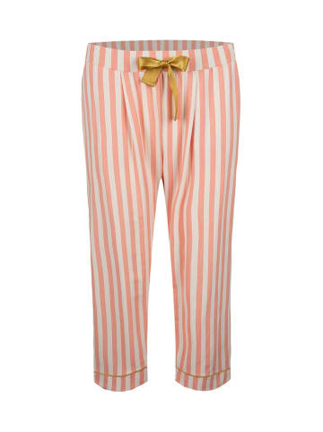 Pyjama-Hose in Orange/ Weiß