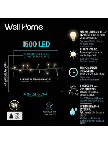WellHome Led-lichtketting warmwit - (L)3000 cm