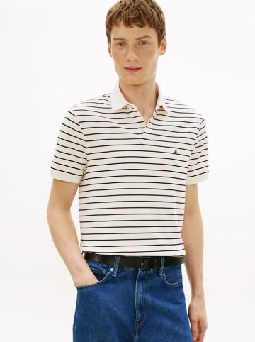 Poloshirt in Creme/ Schwarz