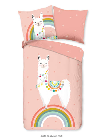 Beddengoedset "Llama" lichtroze