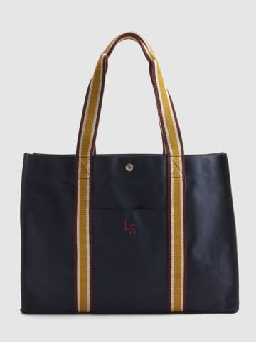 Shopper bag w kolorze granatowym - 47,5 x 33,5 x 18 cm