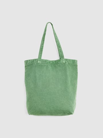 Shopper bag w kolorze zielonym - 20 x 30 x 10 cm