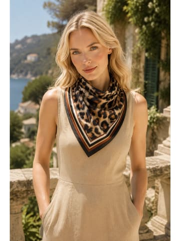 Tuch in Beige/ Braun/ Schwarz - (L)70 x (B)70 cm