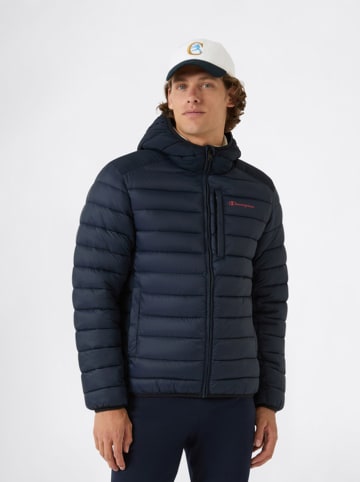 Doorgestikte jas donkerblauw