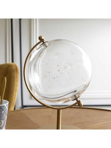 Decoratieve wereldbol goudkleurig - (H)24 x Ø 16 cm