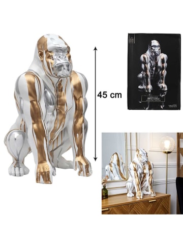 Figurka dekoracyjna w kolorze złoto-srebrno-białym - wys. 45 cm