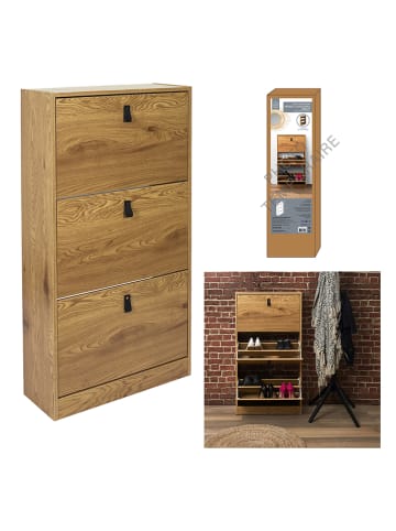 Schoenenkast naturel - (B)63 x (H)117 x (D)24 cm