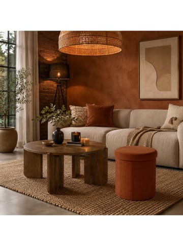 Pouf ''Jules'' in Orange - (H)38 x Ø 38 cm