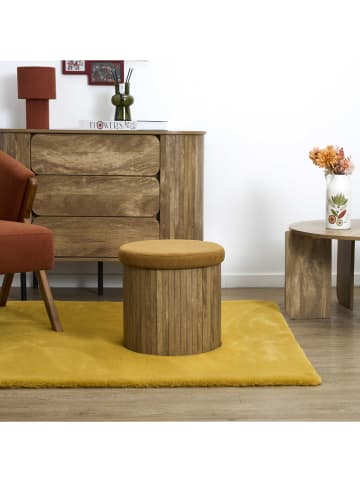Pouf ''Jules'' in Beige/ Senf - (H)38 x Ø 38 cm