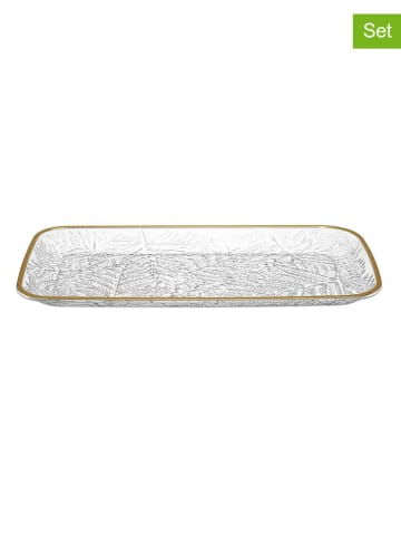 Tace (2 szt.) w kolorze złotym do serwowania - 34 x 18,5 cm