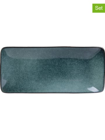 3er-Set: Teller in Blau - (L)22 x (B)10 cm