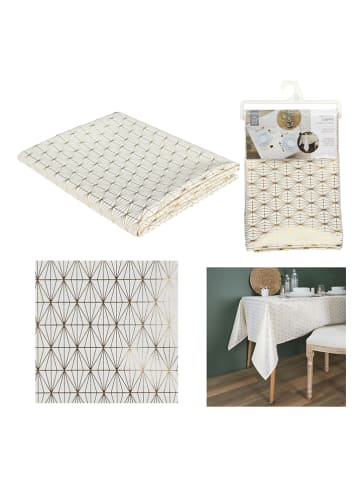 Tischdecke in Weiß/ Gold - (L)250 x (B)140 cm